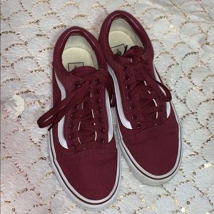 burgandy old skool vans